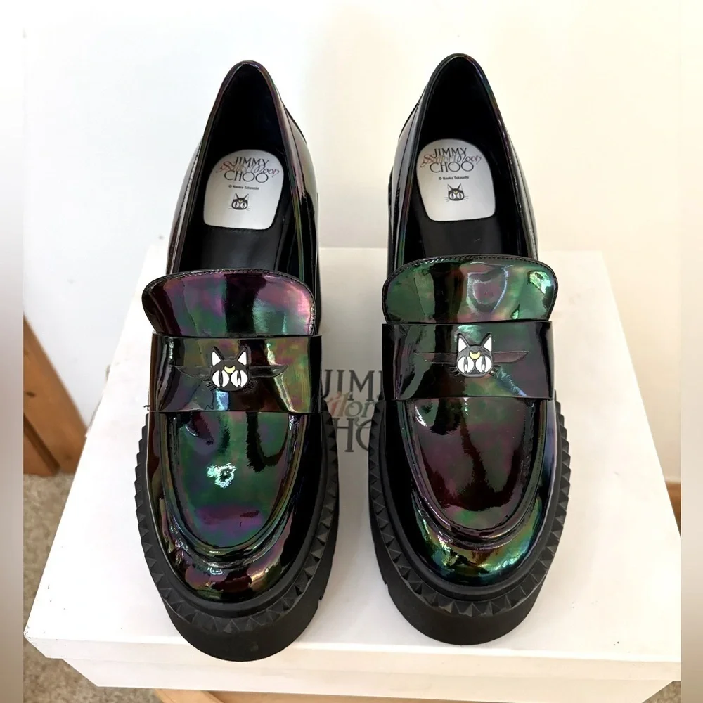 New Jimmy Choo x Sailor Moon Iridescent Luna Loafer Mary Jane